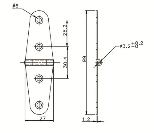 Hængsel 27x101mm RF