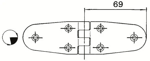 Dør-/Lågehængsel 69+69x38 mm RF
