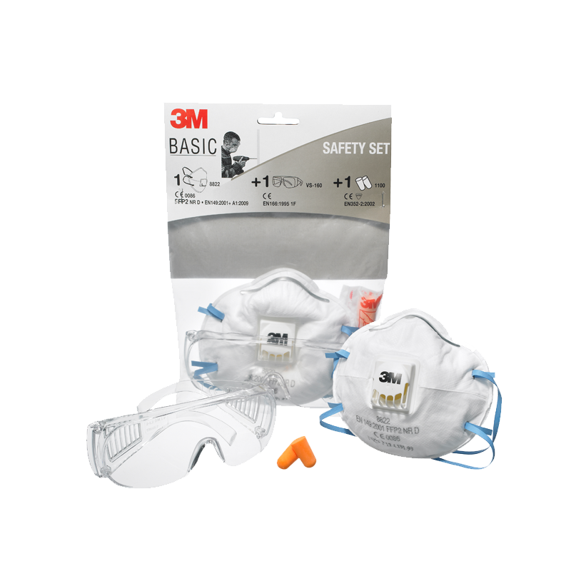 3M Beskyttelseskit (maske,briller, høreværn)