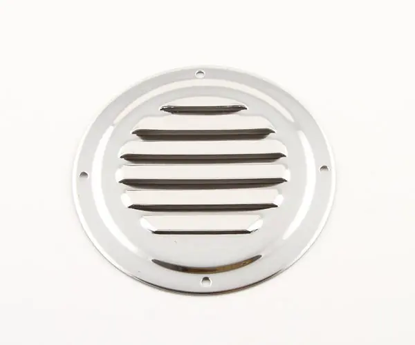 Ventilgæller rundt rustfri 100mm