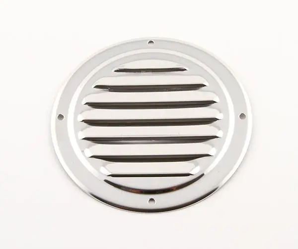 Ventilgæller rundt rustfri 127mm