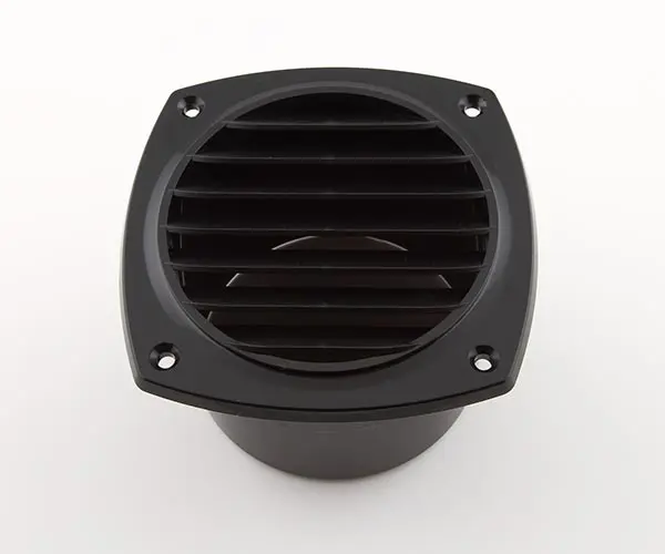 Ventilgæller plast sort 125x125mm