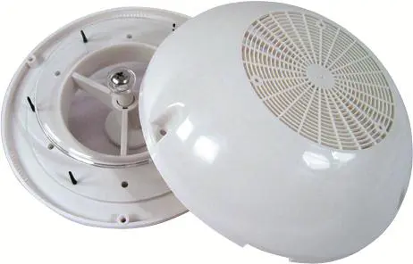 Ventilator, hvid plastkåbe