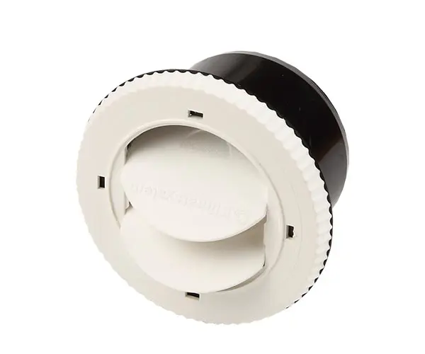 Indblæsningsventil 75mm hvid