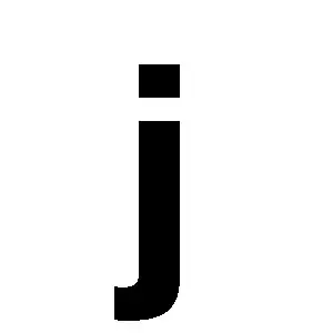 Reg-bokstav j 30mm Svart