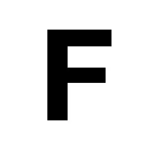 Reg-bokstav F 45mm Svart