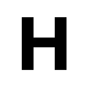 Reg-bokstav H 45mm Svart