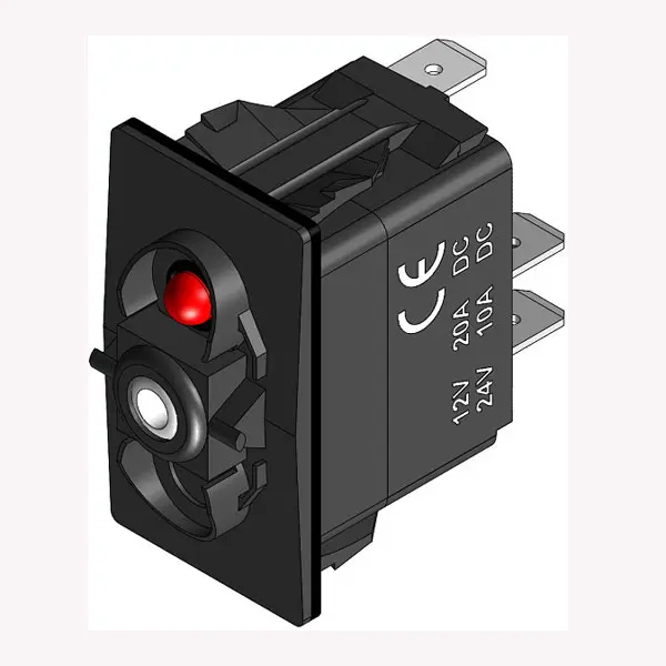 Strømafbryder (On)-Off med LED-diod