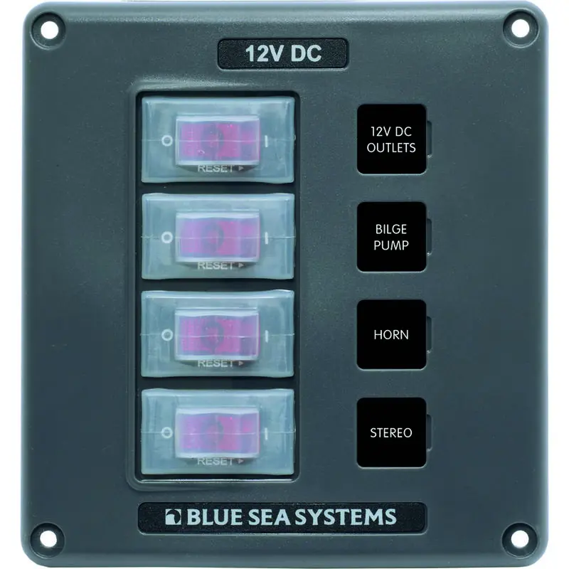 Blue Sea vandtæt elpanel 4-Pos