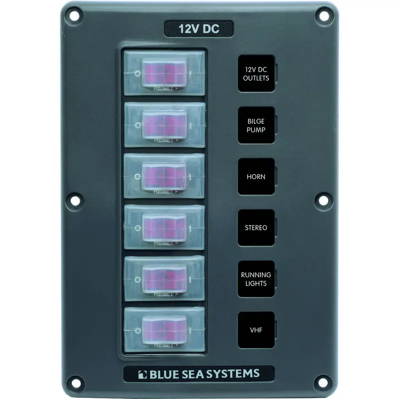 Blue Sea vandtæt elpanel 6-Pos