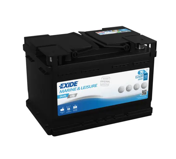 Batteri Tudor Exide Dual EFB 70Ah