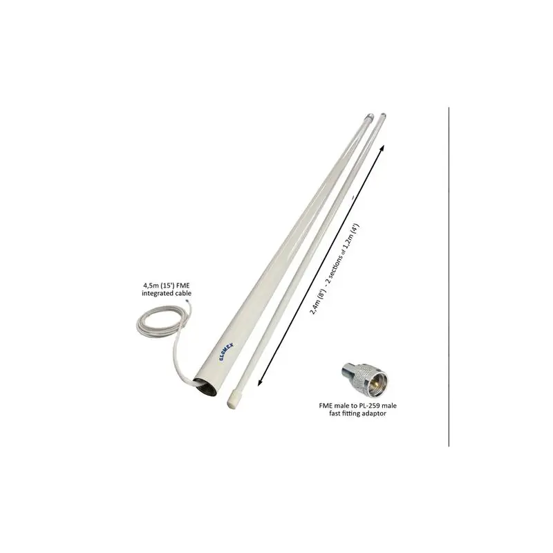 VHF antenne motorbåd 2,4 meter hvid