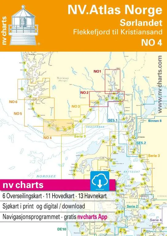 NO 4 NV.Atlas Norge Sørlandet Vest - Flekkefjord til Kristiansand