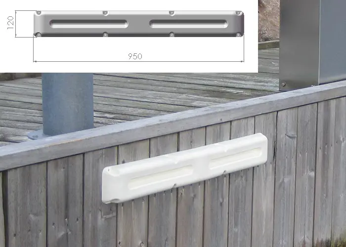 Brofender liste hvid 93x12cm