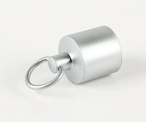 Endebeslag med ring 36mm matkrom