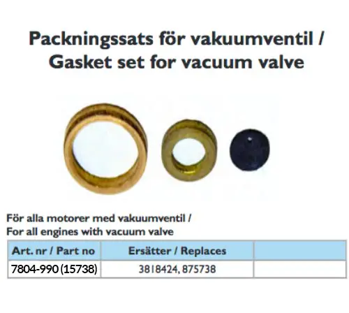 Vakumventilsats Orbitrade modsvarer Volvo Penta