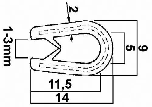 Product Image for Kantlist sort, kant 2-4mm. Per meter