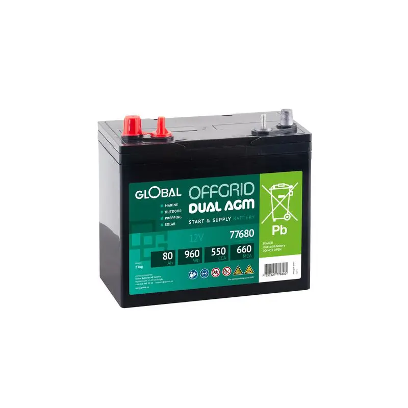 Product Image for Marinbatteri 80 ah agm dual global