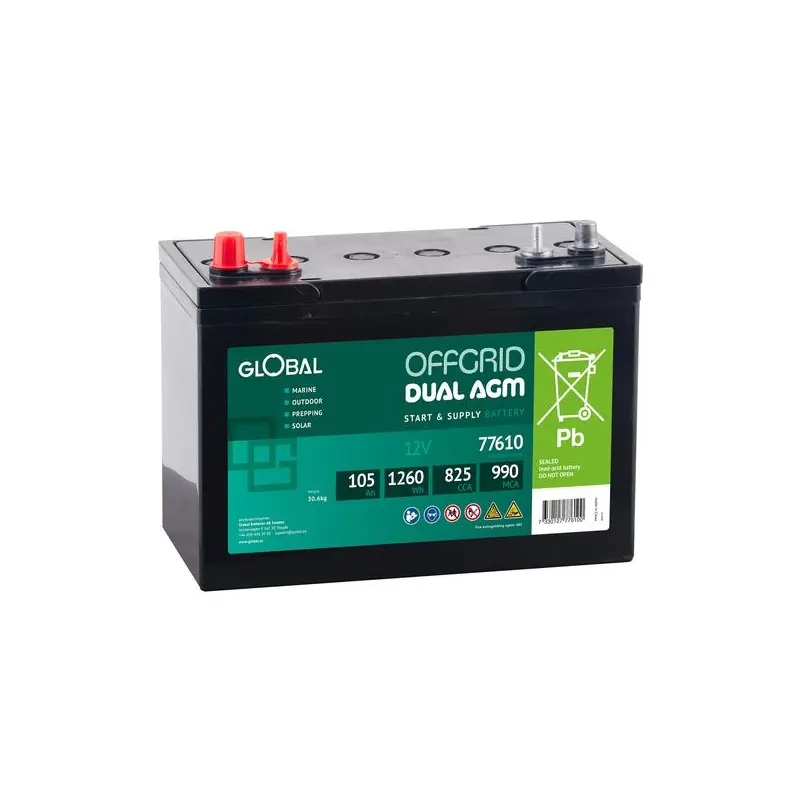 Product Image for Marinbatteri 105 ah agm dual global