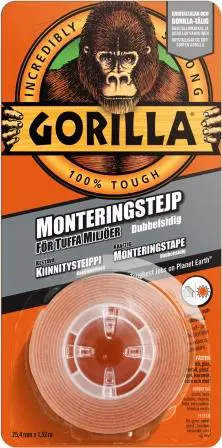 Gorilla Monteringstape 25.4mm x 1.52m
